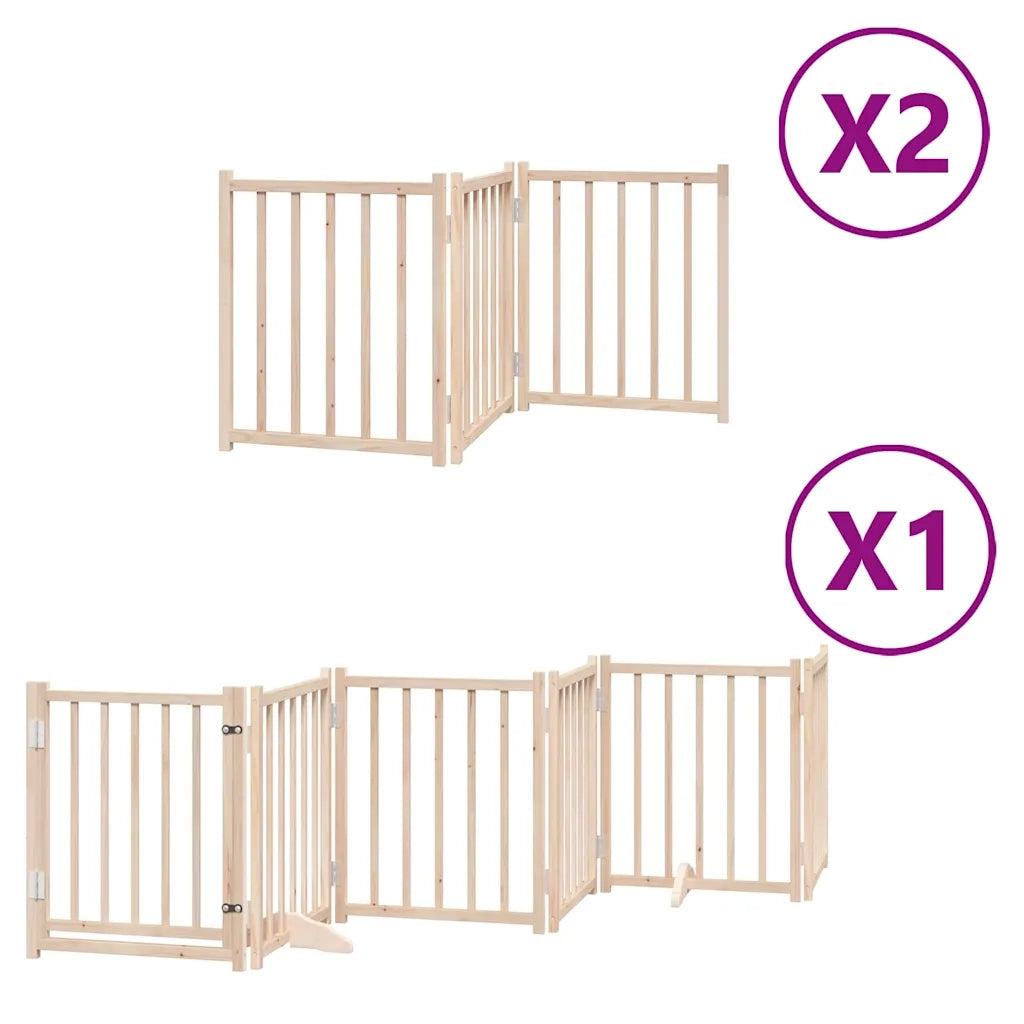 Cancello per Cani Porta Pieghevole 12 Pannelli 300 cm in Pioppo CFW5874108