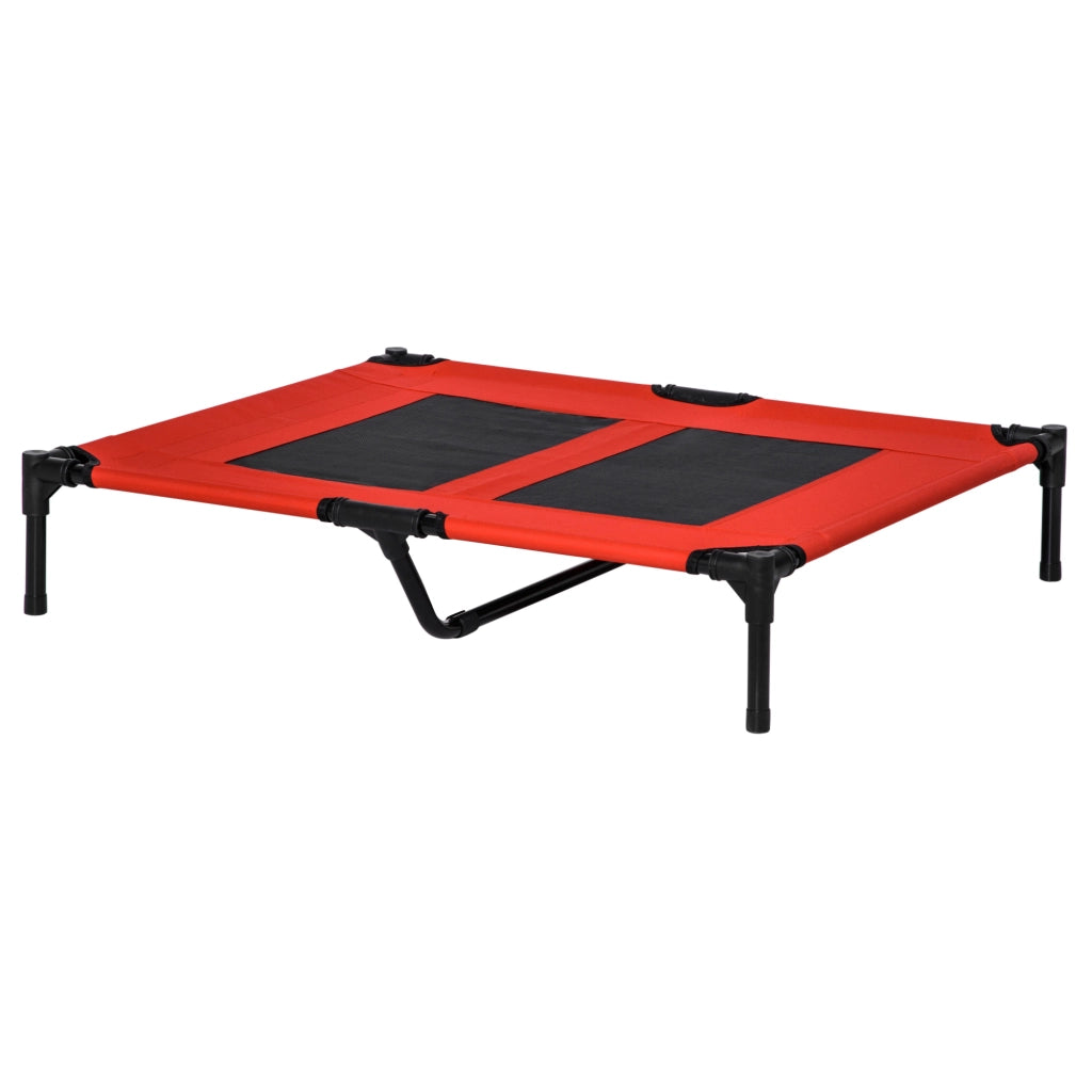 Letto per Cani Gatti Portatile con Zona a Maglia ¨C Zephmum ¨C Rosso 91.5x76.2x18 cm
