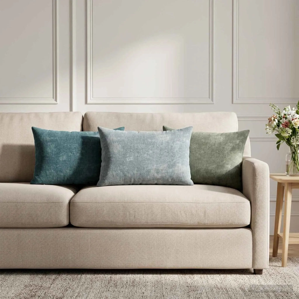 Federa 6 pz HEERLEN Verde 30 x 50 cm Tessuto Chenille 907796