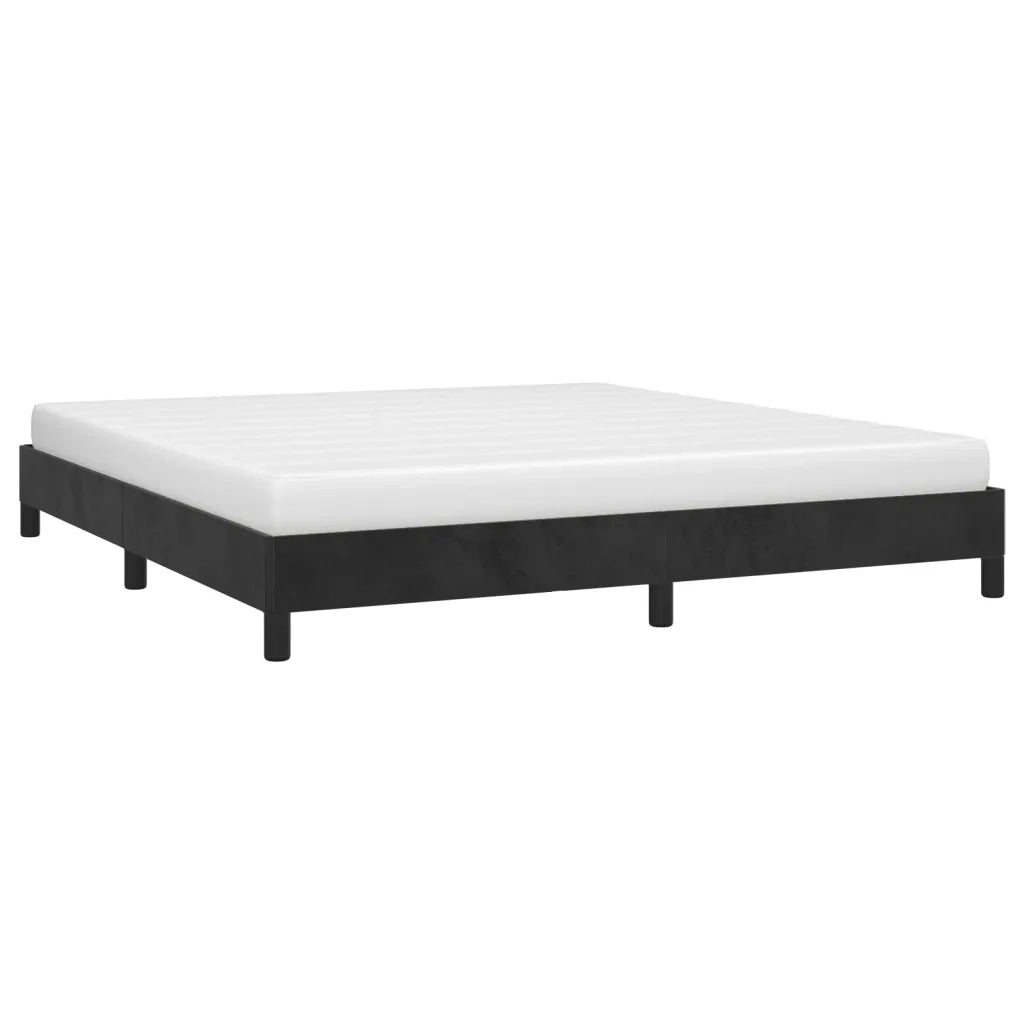 Letto matrimoniale | Letto per adulti | Giroletto senza Materasso Nero 180x200 cm in Velluto