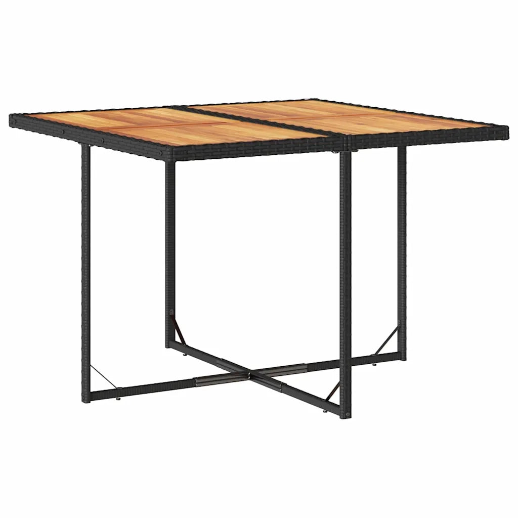 Set da Pranzo da Giardino 9 pz con Cuscini Nero in Polyrattan 3211323