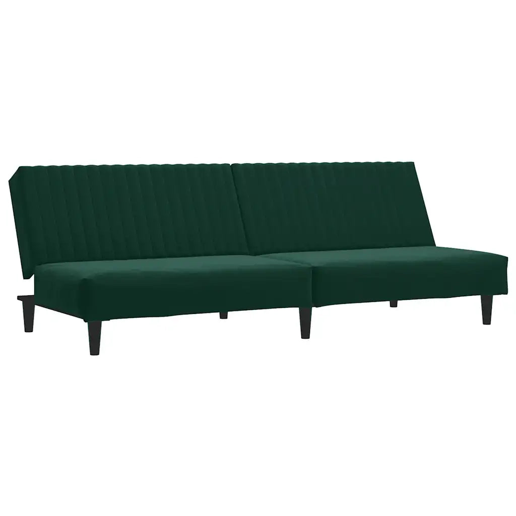 Divano Letto a 2 Posti-Sofa Letto 2 Posti-Daybed Verde Scuro in Velluto 651298