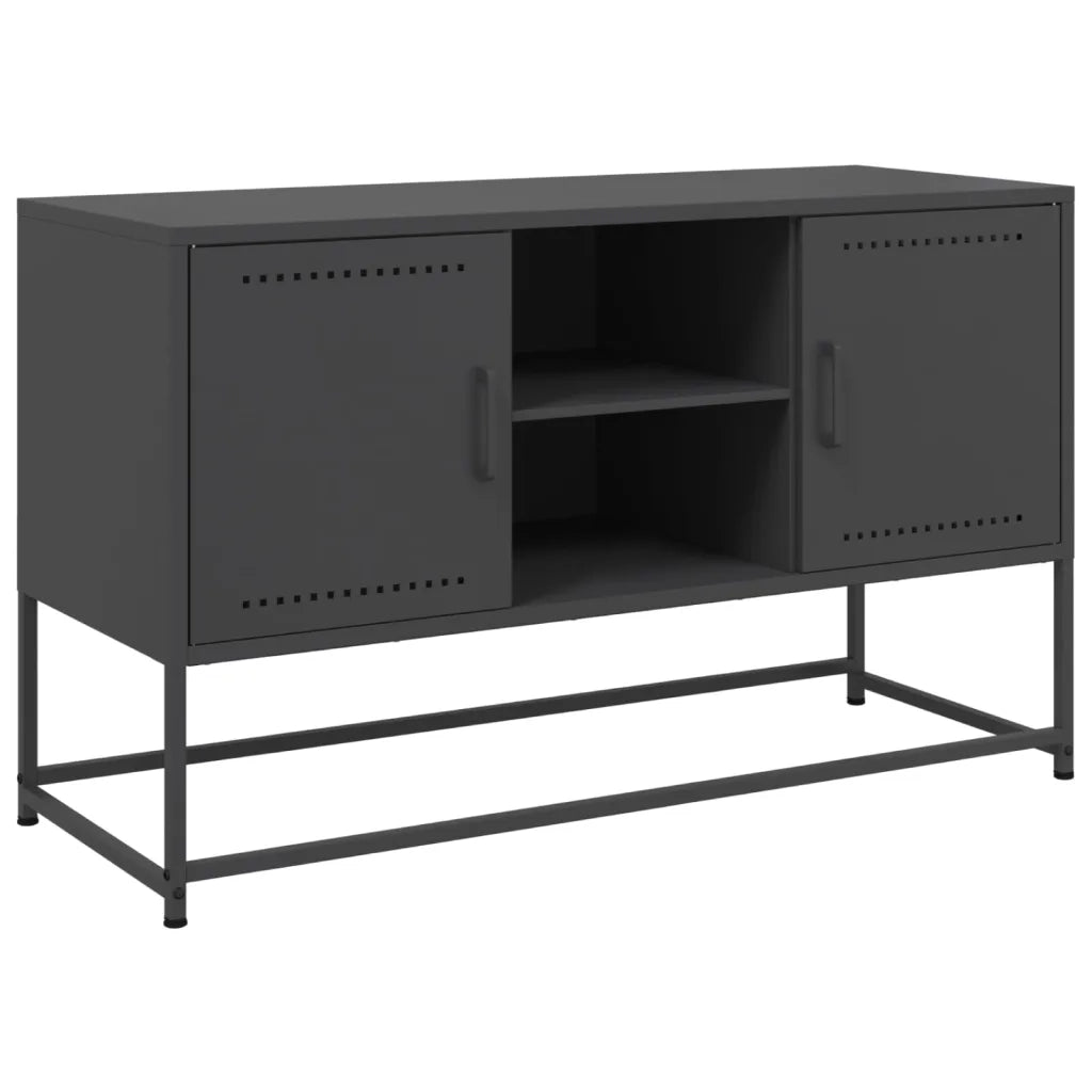 Mobile TV | Armadietto TV | Mobile Porta TV Nero 100,5x39x60,5 cm in Acciaio