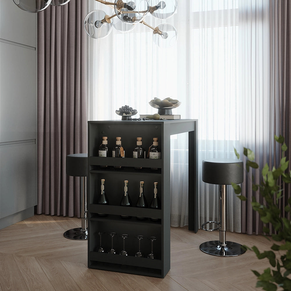 Vicco tavolo bar con sgabelli Antracite 57 x 117 cm con 2 sgabelli da bar
