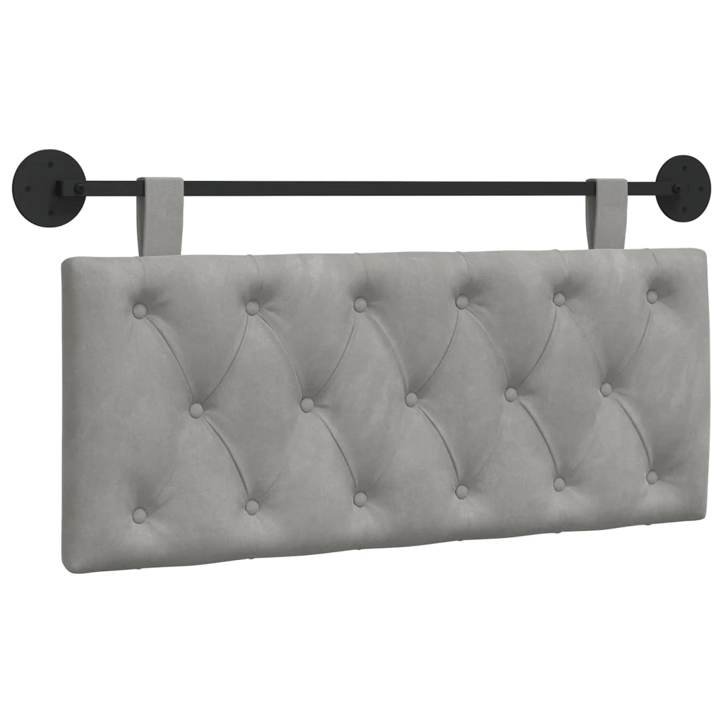 Testiera | Testata sospesa Con luce LED Grigio Chiaro Velluto
