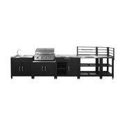 Modulo cucina da esterno con barbecue a gas 4 bruciatori, 5 moduli ,