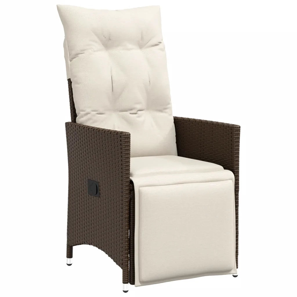 Set Bistrò da Giardino 9 pz con Cuscini in Polyrattan Marrone 3276922