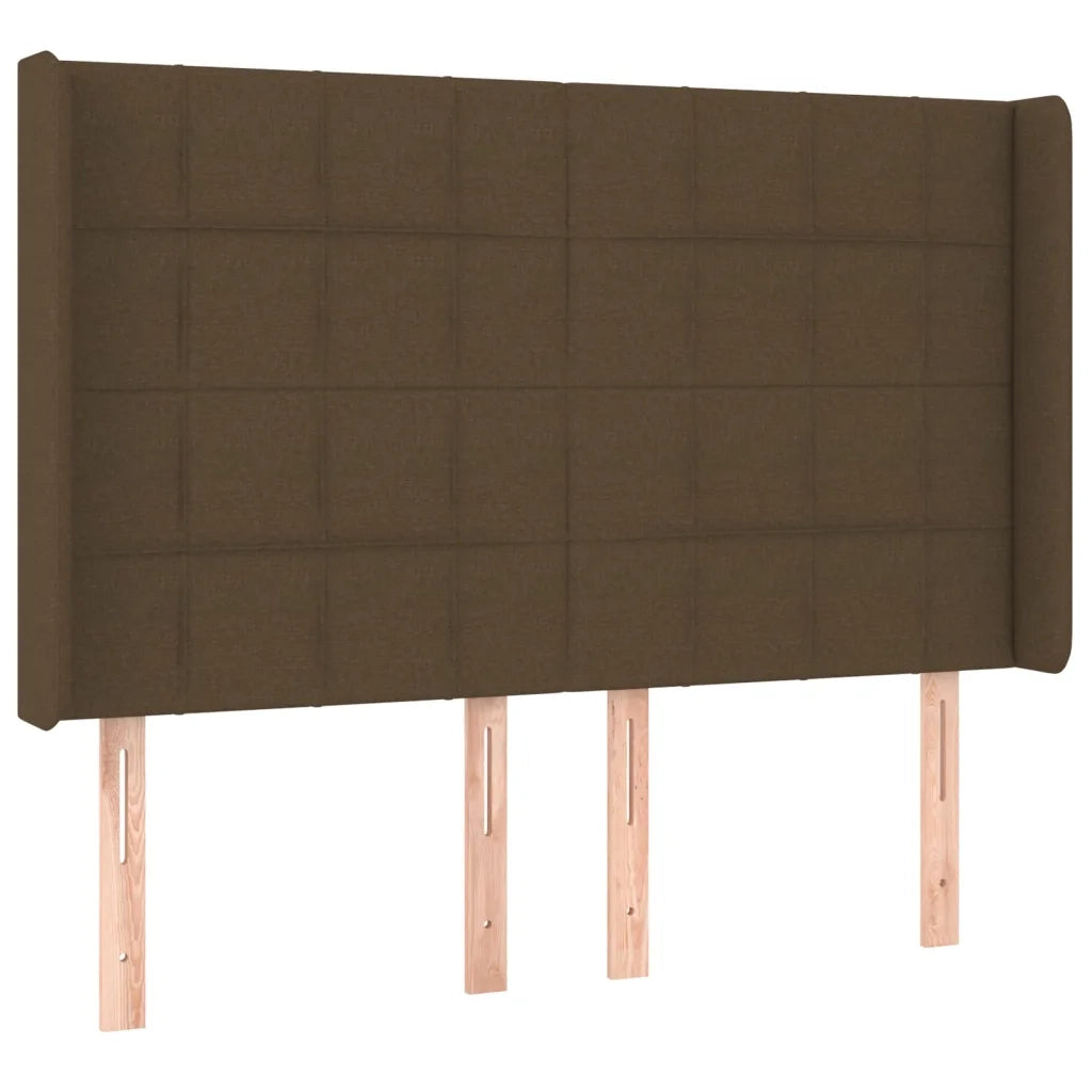 Letto a Molle Materasso e LED MarroneScuro 140x190cm in Tessuto