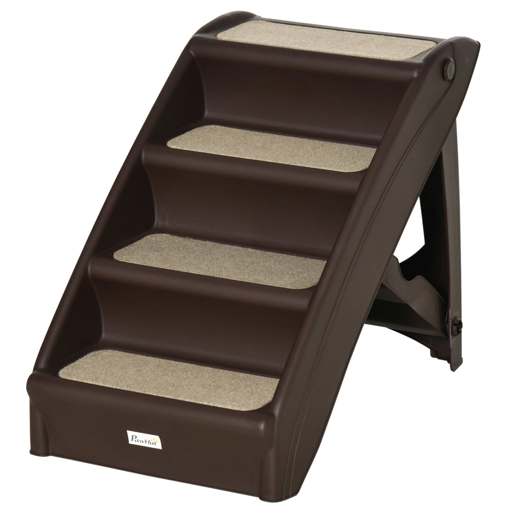 Scaletta Pieghevole per Cani ¨C Xylo ¨C 4 Gradini Antiscivolo PP Marrone