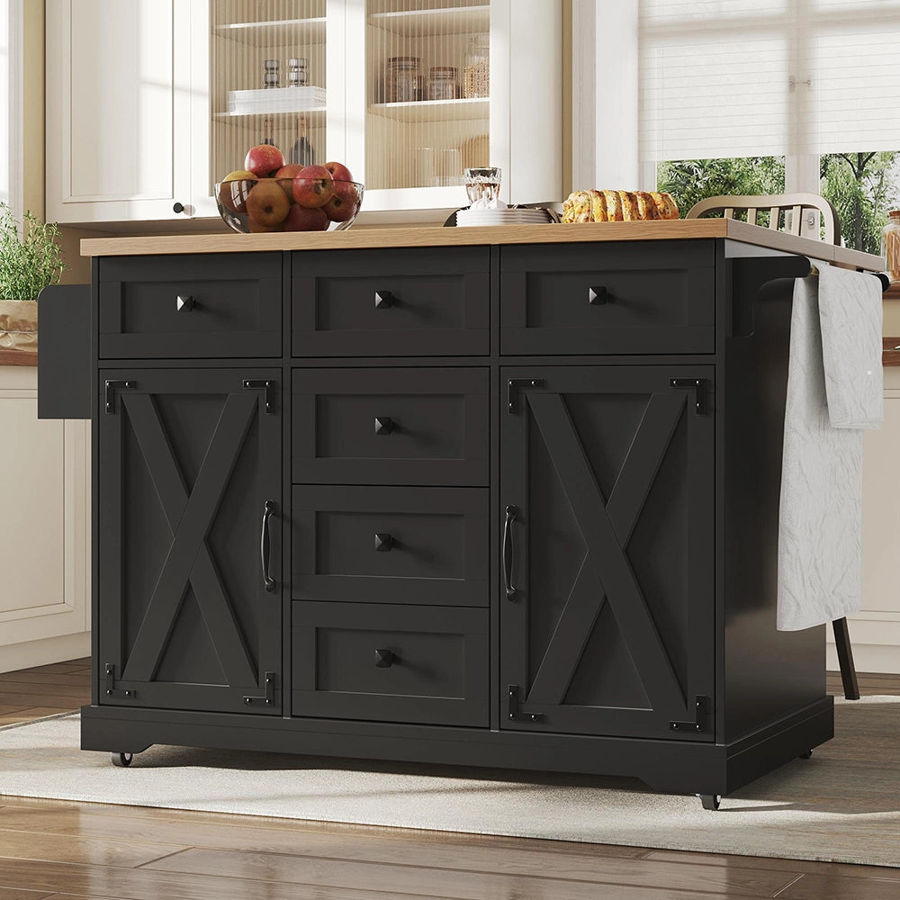 Isola cucina premium - Xylo - mobile con ruote nero