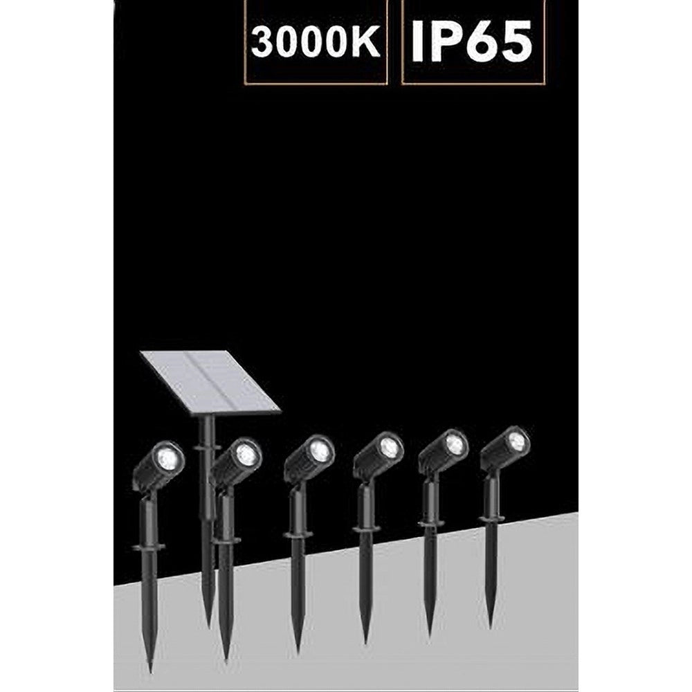 Trade Shop - Set 4 Pz Faretti Led A Picchetto Con Pannello Solare Luce Fredda Calda Ip65 Ly04 -
