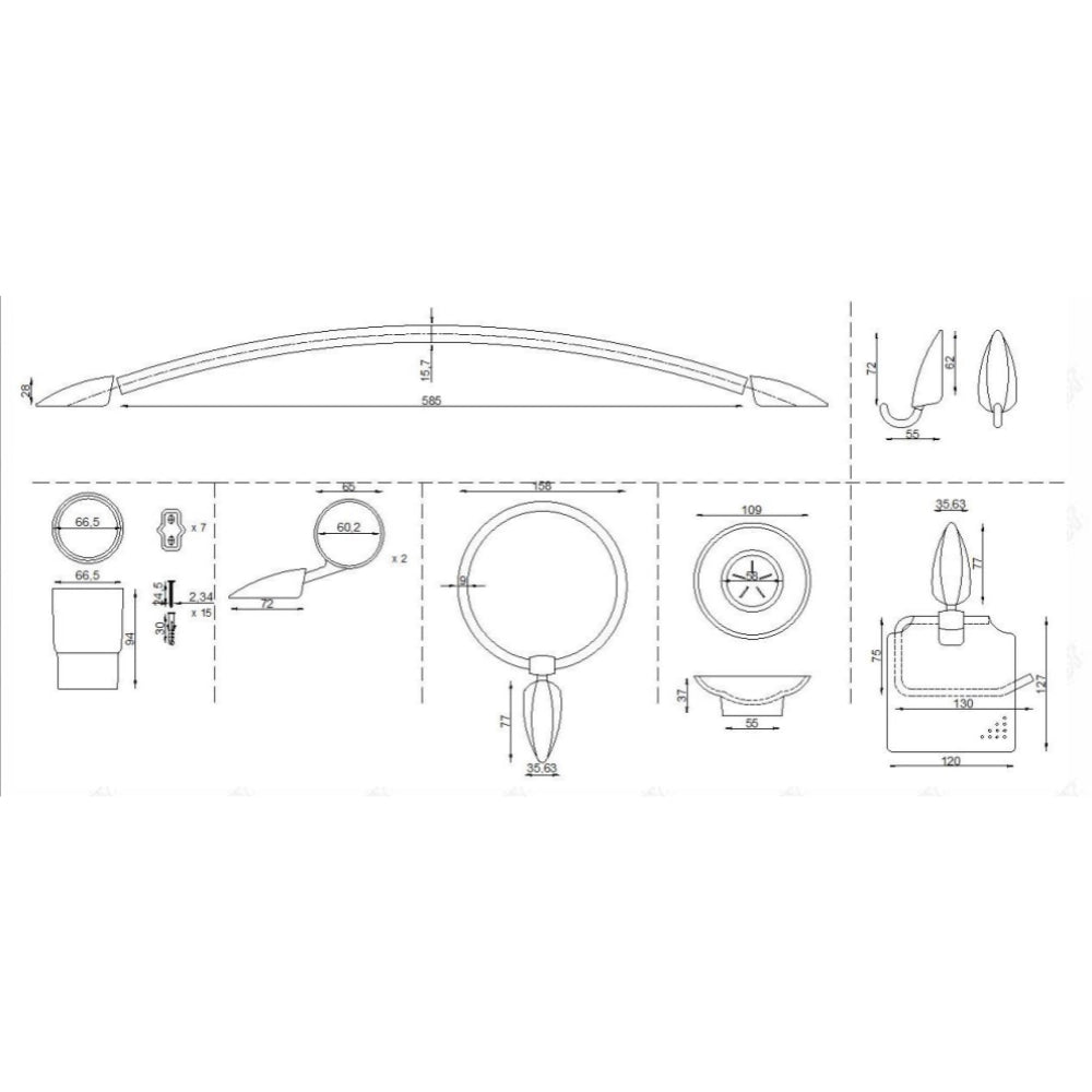 Accessori set bagno serie tac in inox cromato