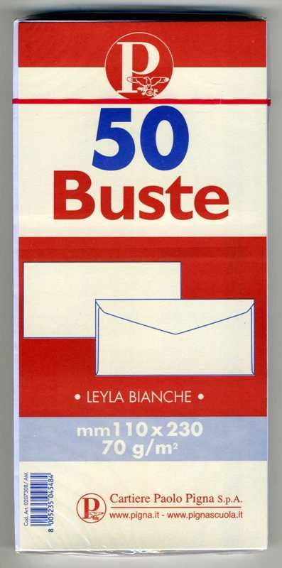 50 BUSTE DA LETTERA BIANCA 11X23 LEYLA
