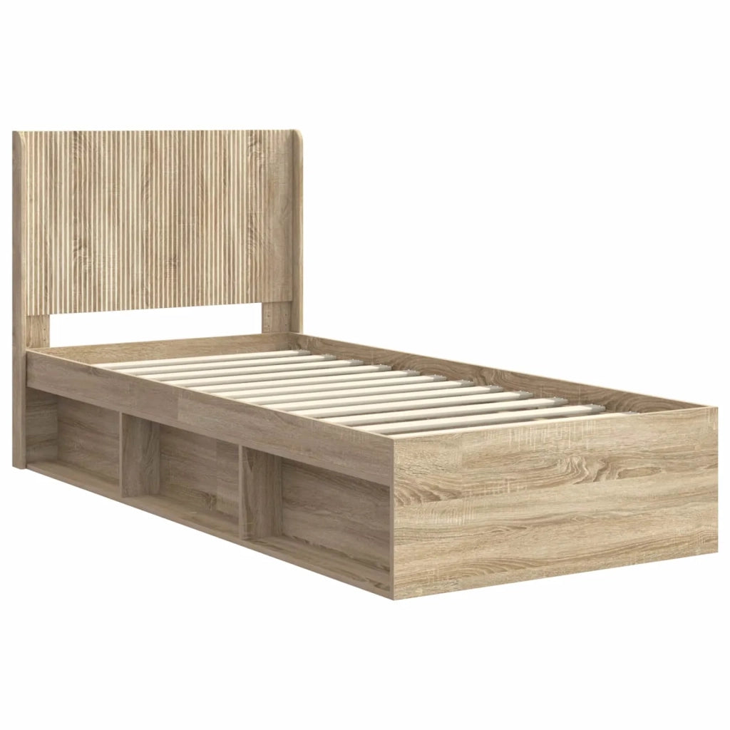Letto da camera | Struttura del letto con stoccaggio e testata 3 pcs