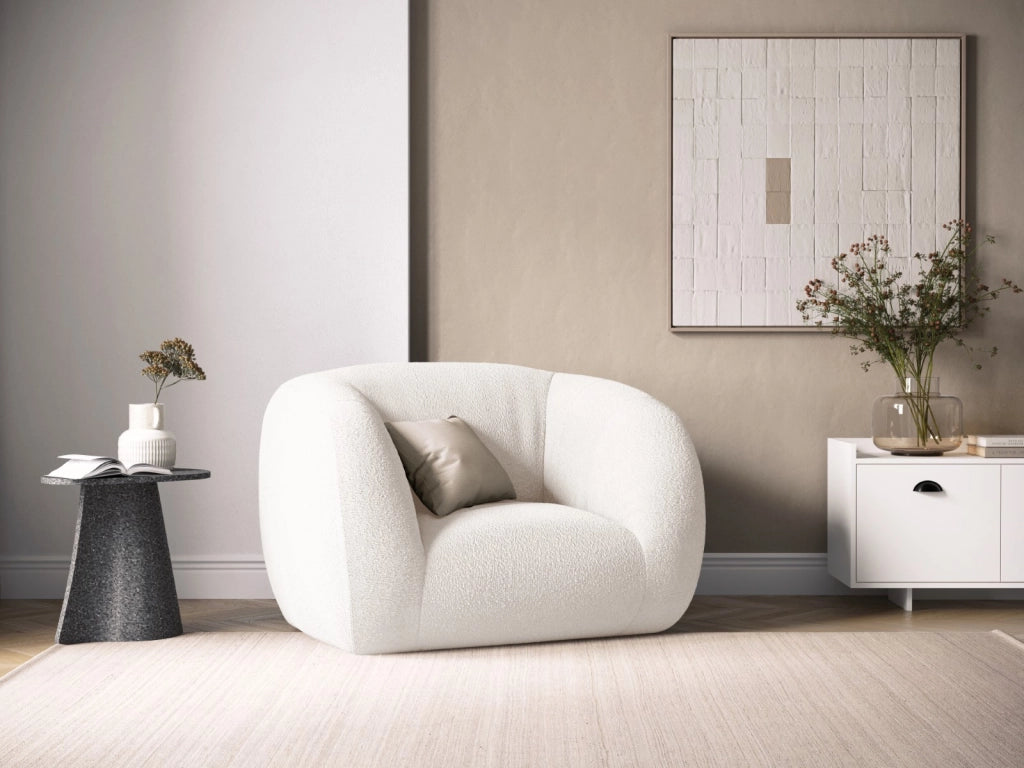Cosmopolitan Design - Poltrona "Essen" in bouclé bianco 