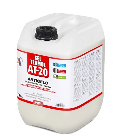 LIQUIDO SOLARE TERMOVETTORE ANTICONGELANTE ATOSSICO TERMOL AT-20 TANICA DA 10KG GEL