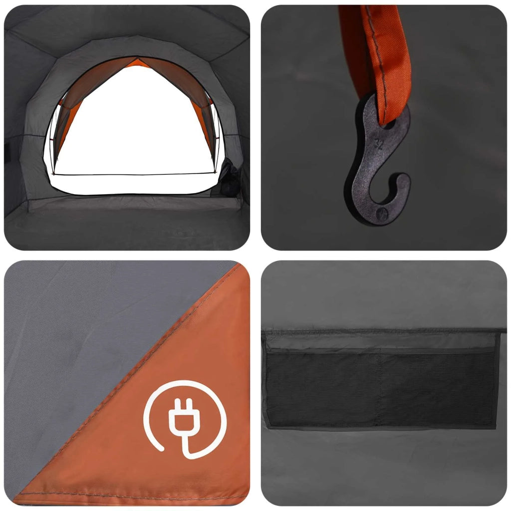 Tenda a tunnel Grigio e arancione 382 x 262 x 214 cm 42017456