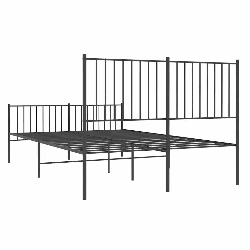 Giroletto con Testiera e Pediera Metallo Nero 135x190 cm 350881