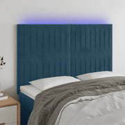 Testiera a LED-Testata con LED Blu Scuro 144x5x118/128 cm in Velluto 551182