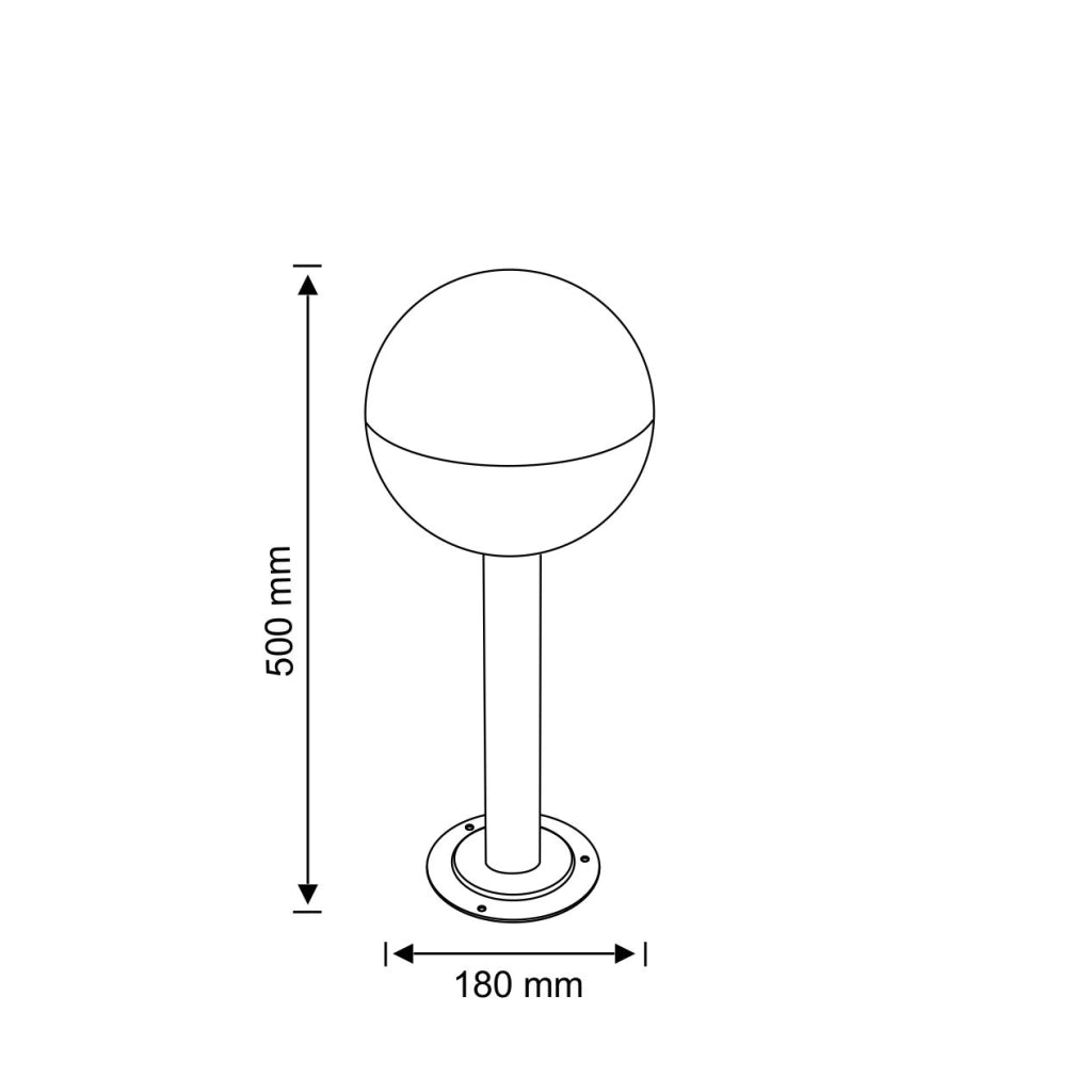 Lampada da esterno a colonna 50 cm E27 ULSA Polux nera