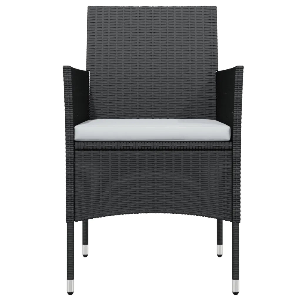 Set da Pranzo da Giardino 7 pz con Cuscini Nero 3099308