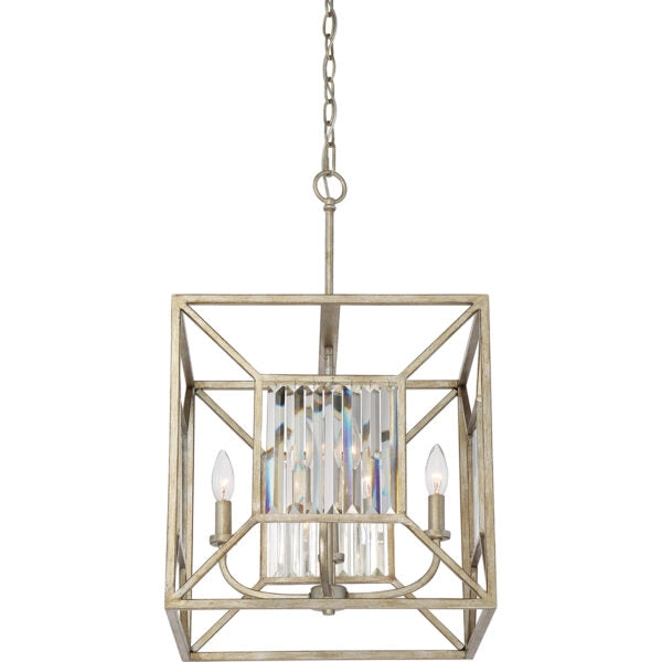Lampada a sospensione Lakeside Quoizel oro 4xE14 cristallo