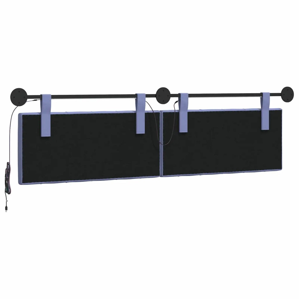 Testiera sospesa Con luce LED Blu jeans Tessuto 3424664