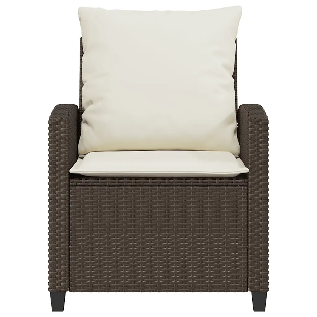 Set Divano da Giardino 4 pz con Cuscini Marrone in Polyrattan 4103864