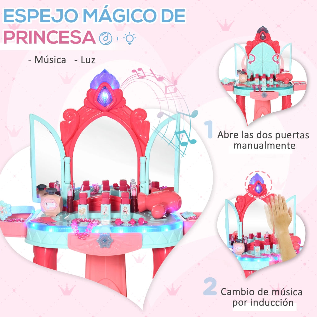 Tocador Bambini con Specchio e Luce ¨C Minimal ¨C 57x34x76 cm Multicolor