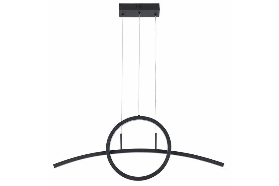 Lampada a sospensione Reality Evora nera LED 32W 80cm