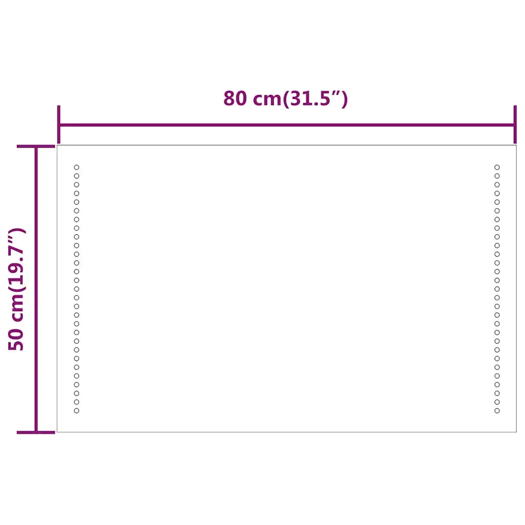 Specchio da Bagno con Luci LED 80x50 cm 151729
