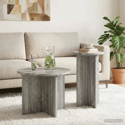 Set tavolini 2 pz Grigio Sonoma Ø 45 x 35 cm 8001034