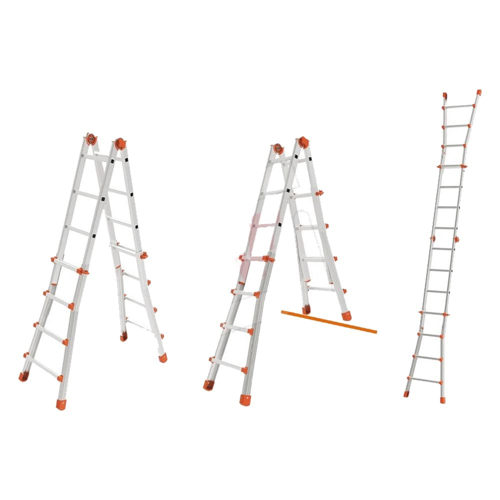 SCALA ALLUMINIO TELESCOPICA MULTIFUNZIONE GRADINI 6+6 SQUADRA PIU' 150KG MARCHETTI