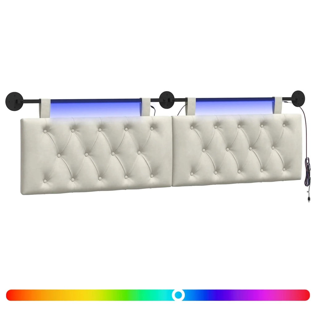 Testiera sospesa Con luce LED Crema Velluto 3424674