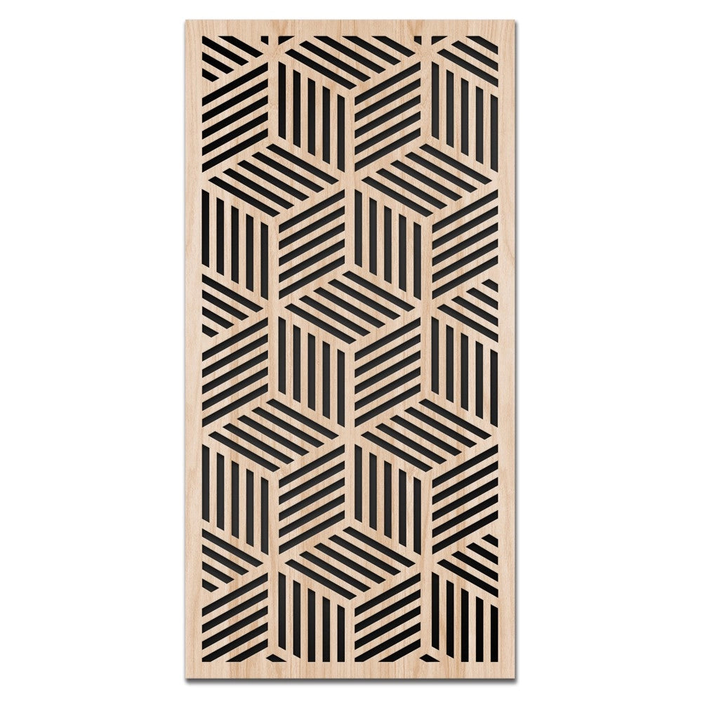 CUBIC - Quadro arredo LASERCUT composito Legno e PVC Misura: 50x100 cm