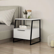Comodino bianco Pal 45x41x50 cm – Stile Moderno e Funzionalità in un Design Raffinato