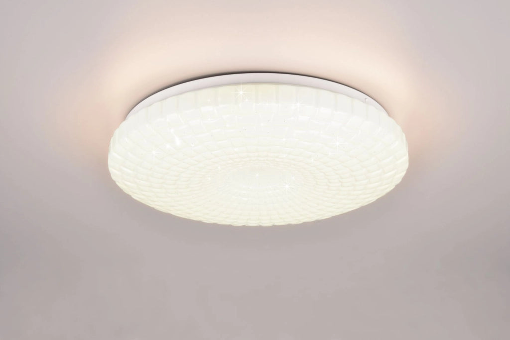 VEGA PLAFONIERA LED 16W 1900lm, 3000K DIFFUSORE LAVORATO ED EFFETTO CIELO STELLATO D.33CM