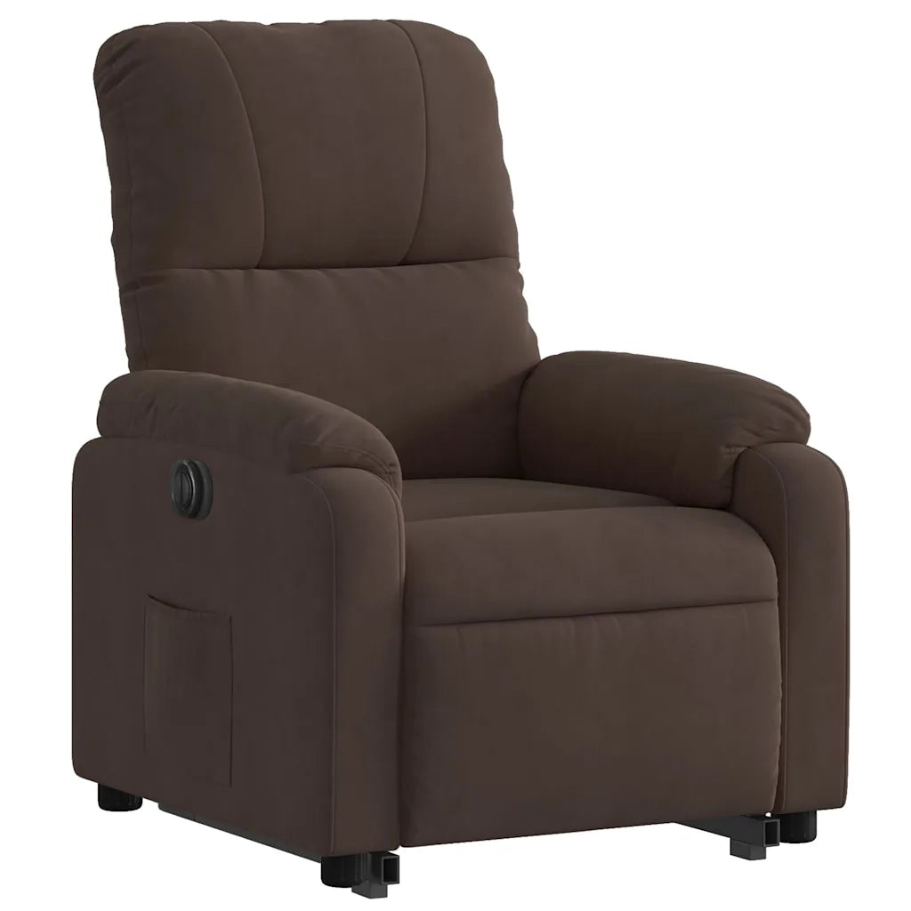 Poltrona Alzapersona Reclinabile Elettrica Marrone Microfibra 3204942