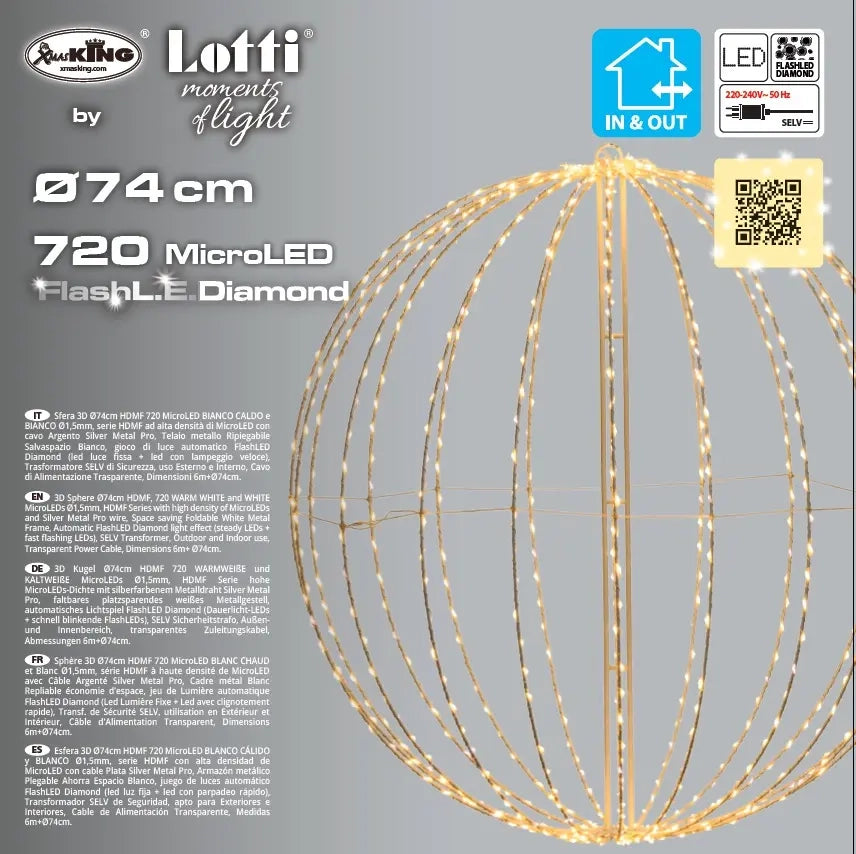 Sfera 3d d74 cm hdmf 720l