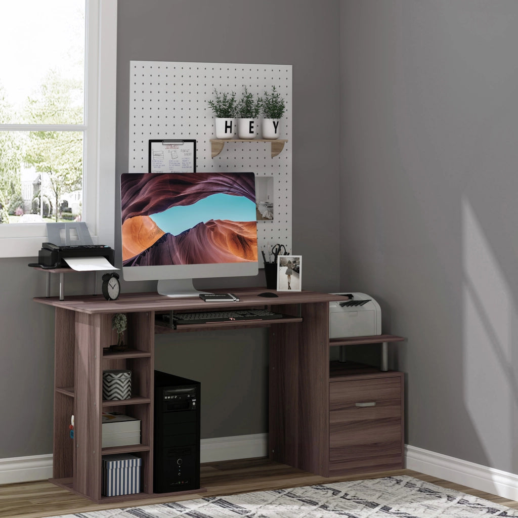 Scrivania per Computer ¨C Xylo ¨C Legno con Cassetto e Scaffale