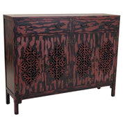 Credenza in legno rosso 136x36x106h