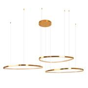 Lampada a sospensione rame spazzolato 3 anelli LED 130W Maxlight
