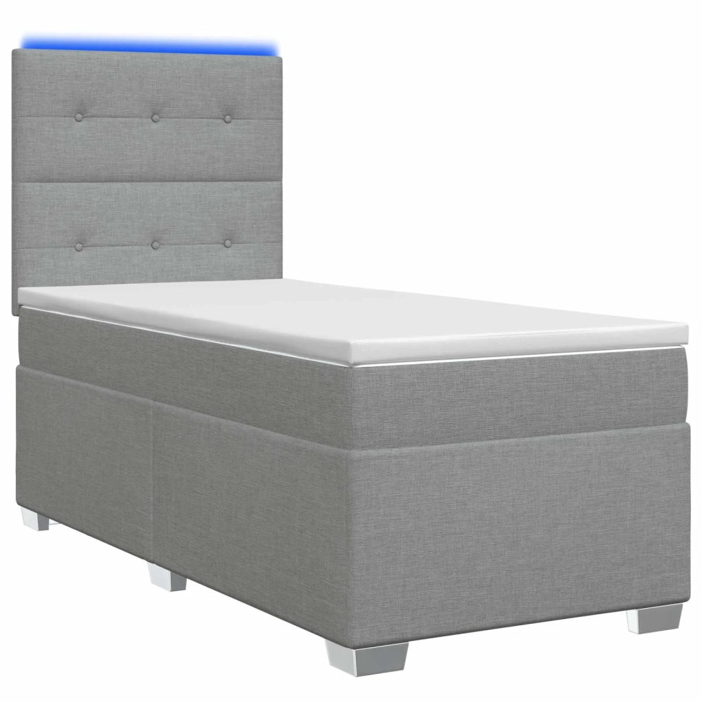 Letto box spring con materasso Grigio Chiaro 90 x 200 cm 3454782