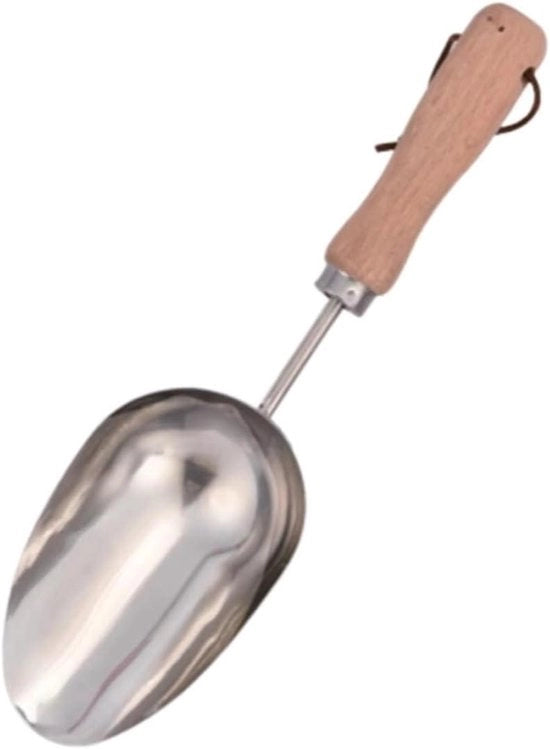 Scoopa manuale per piante e compost con manico in legno