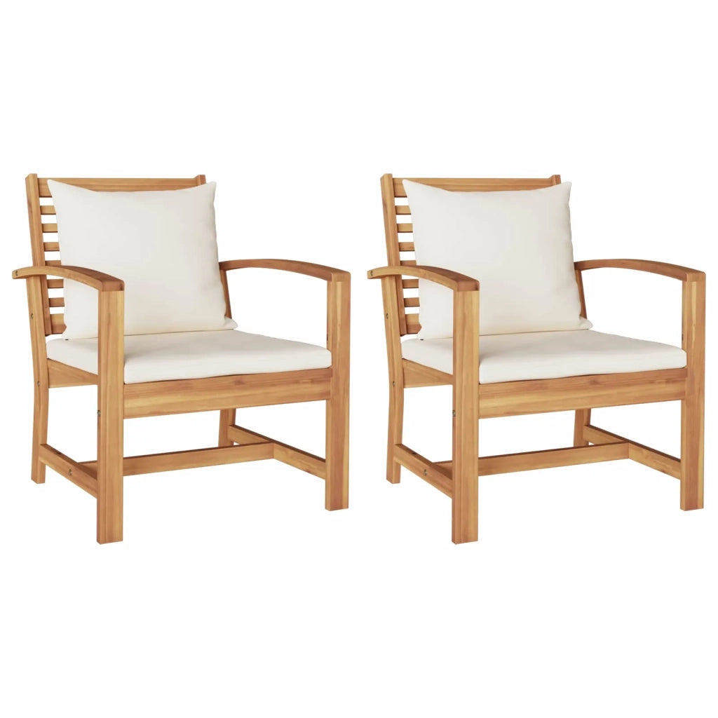 Sedia con cuscino 2 Pezzo Marrone e Crema 65 x 60 x 76,5 cm CFW3397253