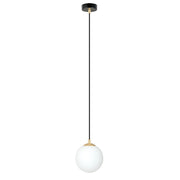 Lampada sospesa Emibig Royal vetro bianco oro E14 Ø14