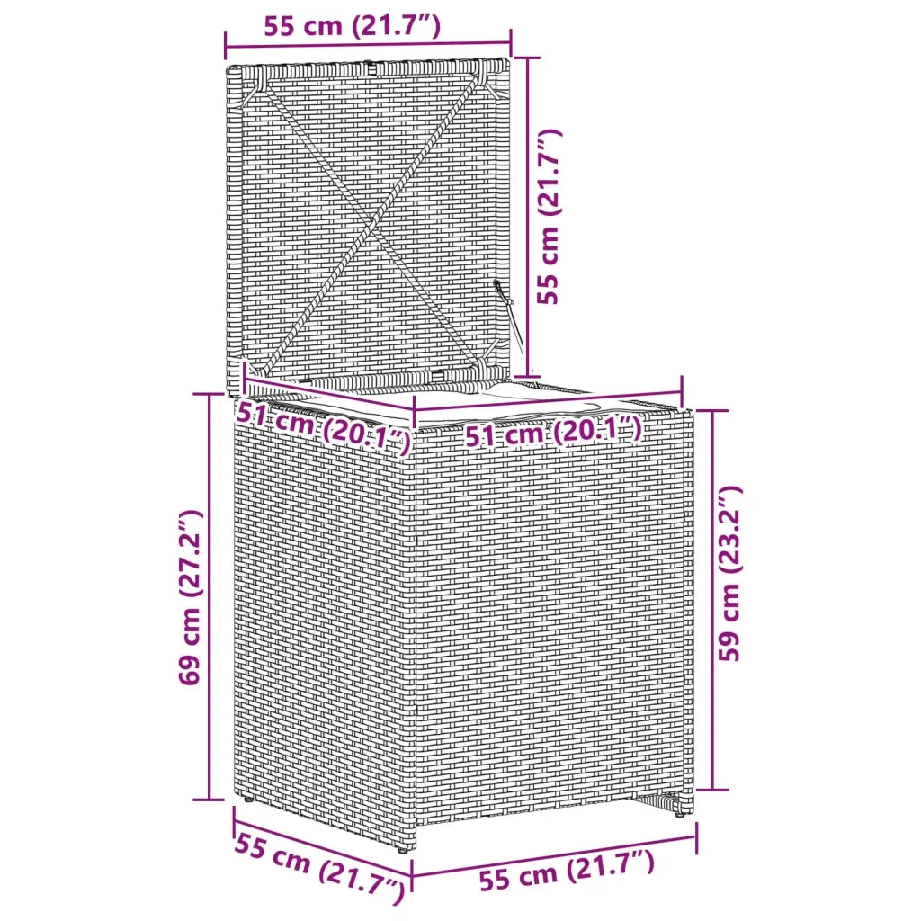 Scatola per Cuscini 55 x 55 x 69 cm acciaio 42026739