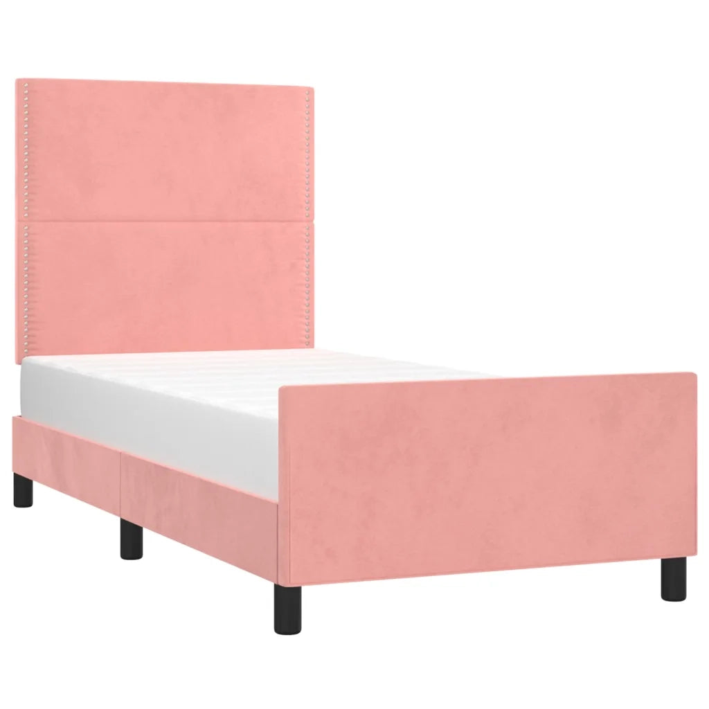 Giroletto con Testiera Rosa 100x200 cm in Velluto 3125683