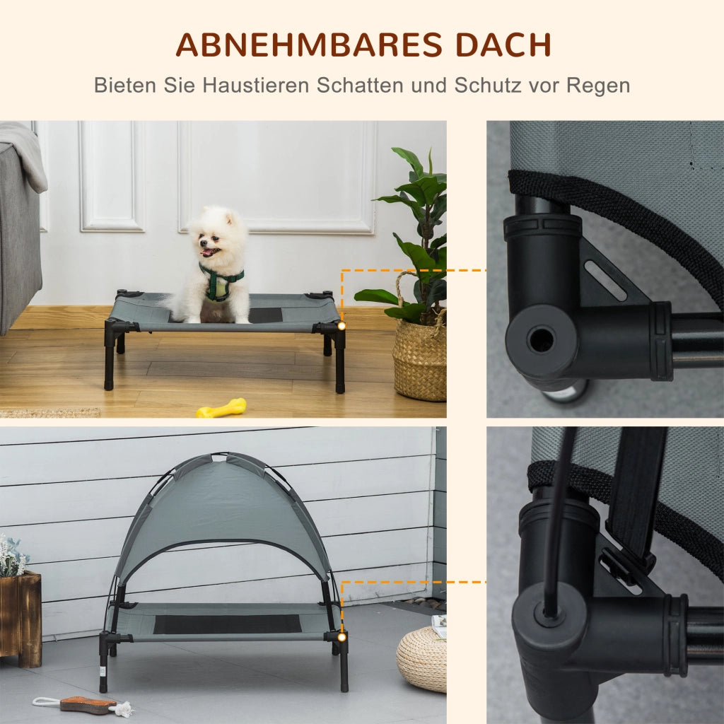 Cuccia per Cani con Baldacchino ¨C Minimal ¨C Grigio 61x46x62 cm