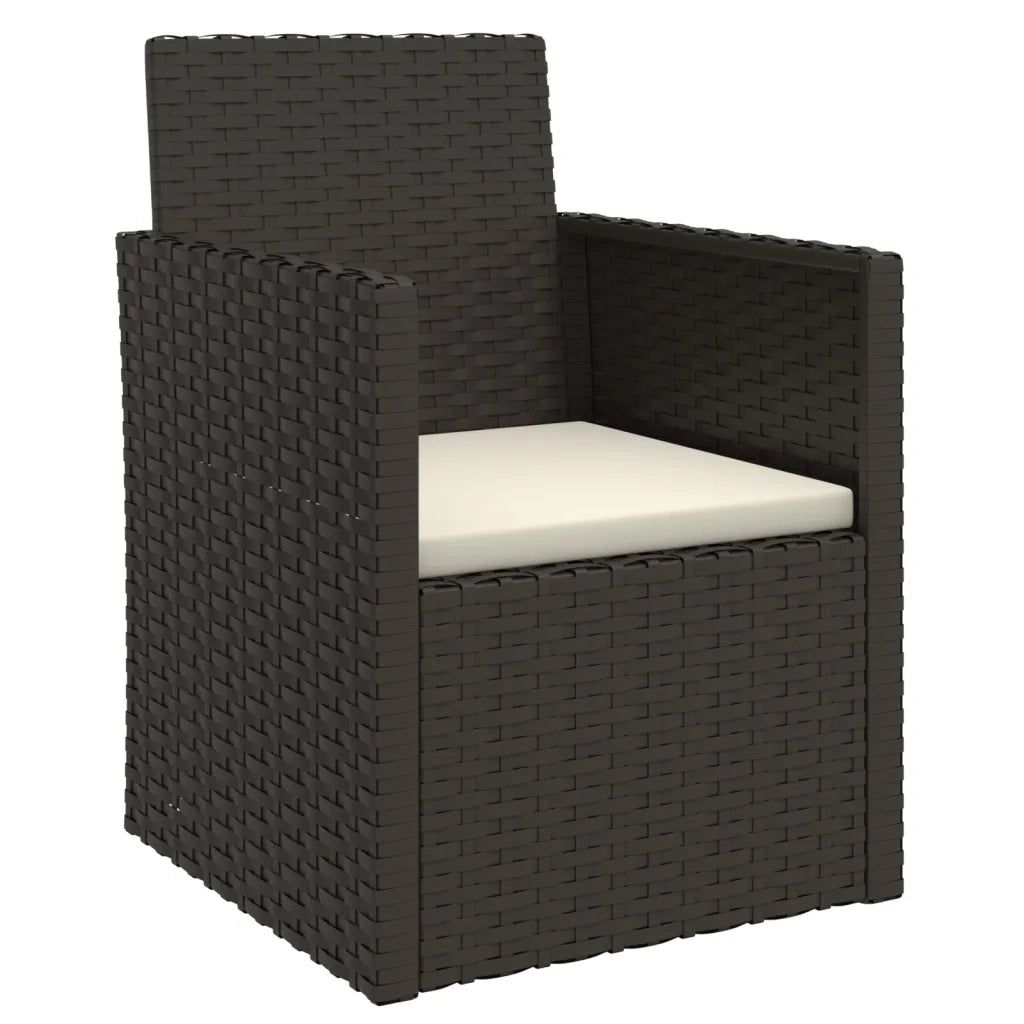 Poltrona da Giardino con Cuscino Nero in Polyrattan 362320